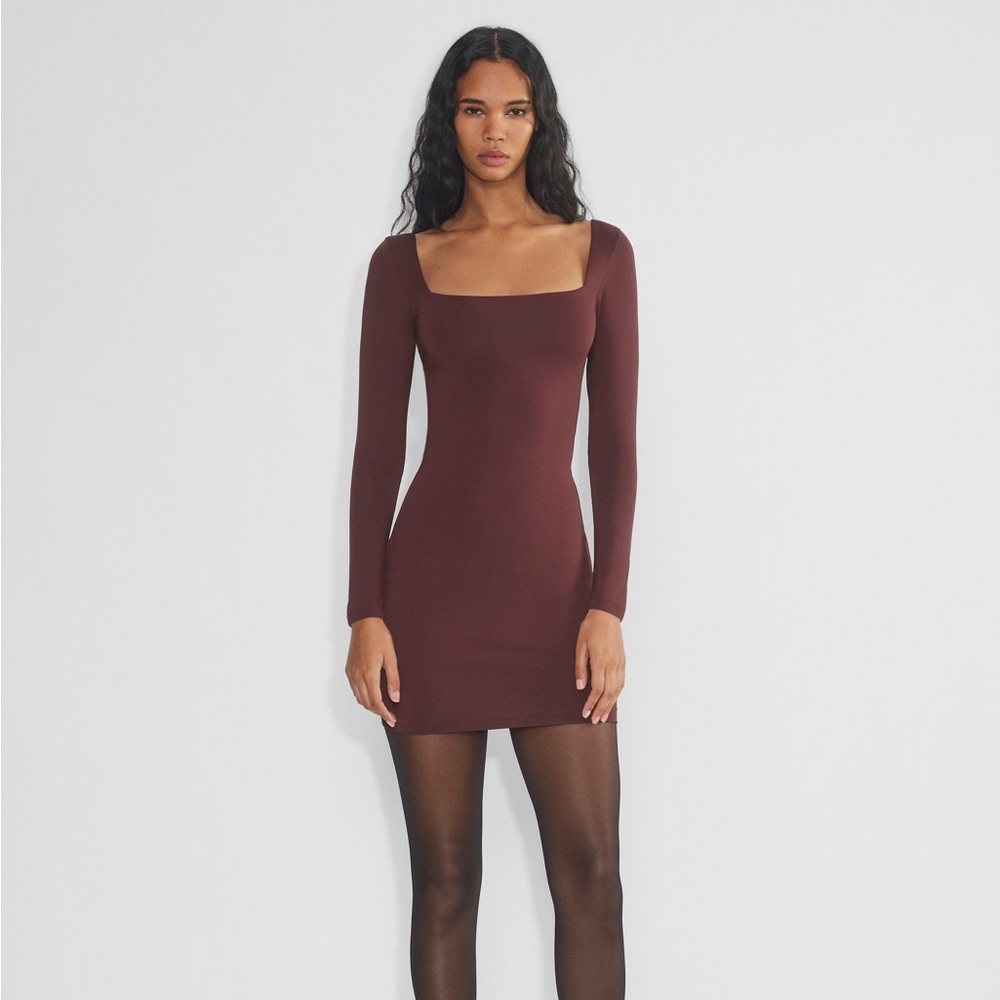Aritzia Long Sleeve Burgundy Dress